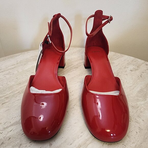 Mango Shoes - MANGO Women's Patent Leather-Effect Heeled Shoe - B018.4